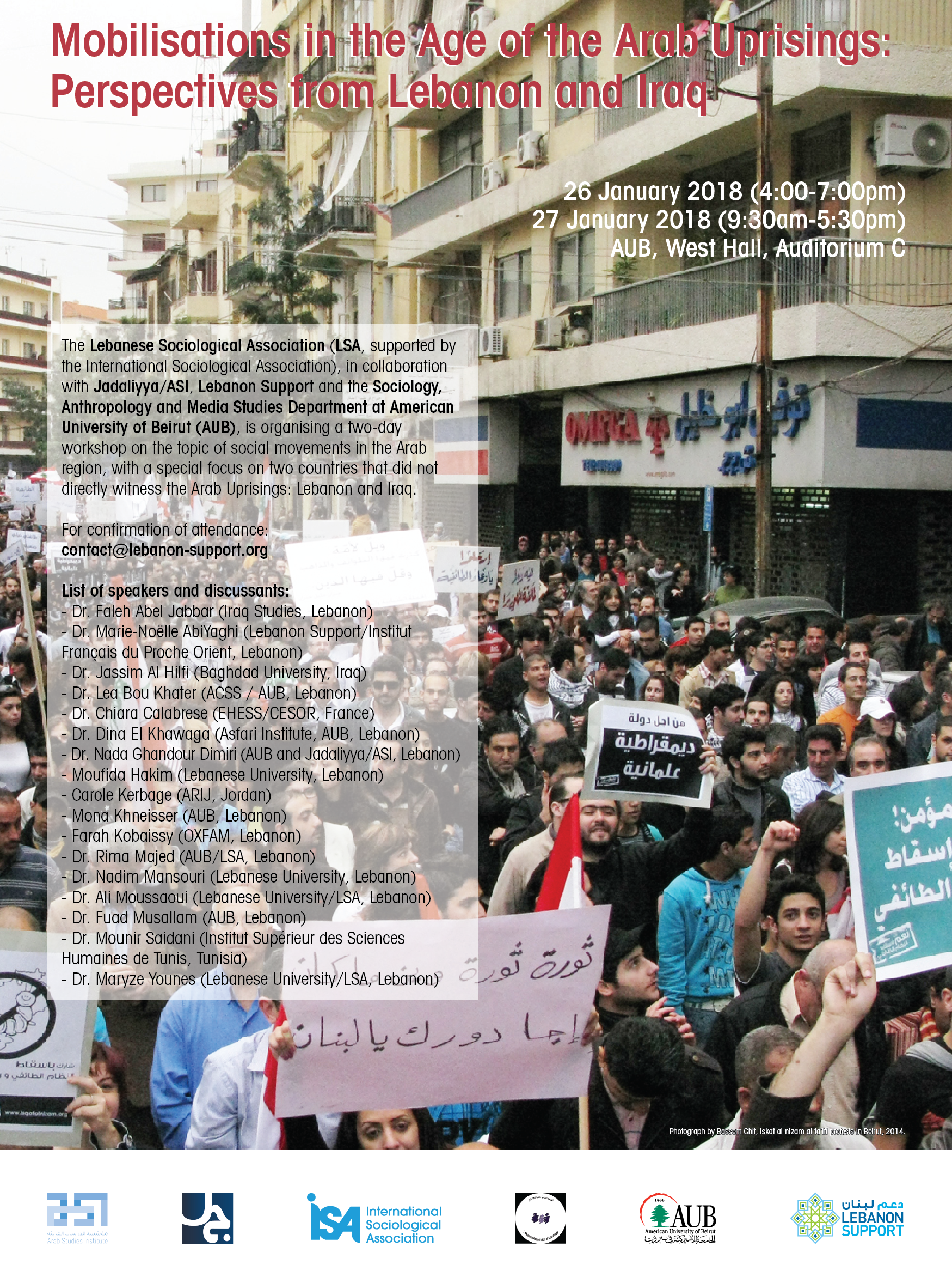 Mobilisations in the Age of the Arab Uprisings: Perspectives from Lebanon and Iraq event poster
