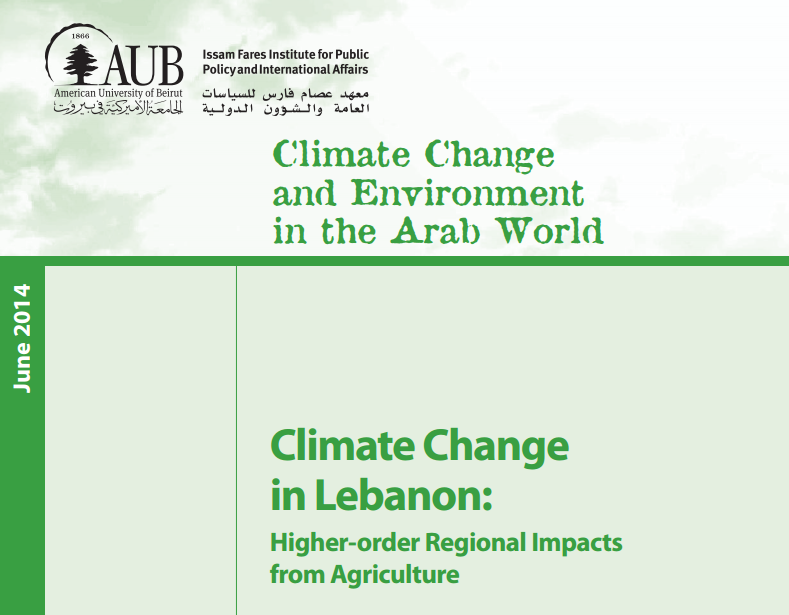 Climate Change In Lebanon: Higher-Order Regional Impacts From Agriculture