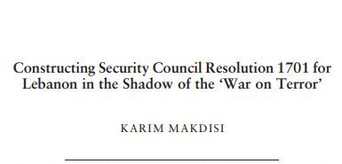 Constructing Security Council Resolution 1701 For Lebanon In The Shadow Of The ‘War On Terror’ | Ifi Paper