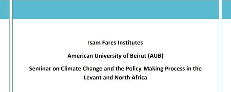 Climate Change In The Levant And North Africa Region: An Assessment Of Implications For Water Resources, Regional State Of Awareness And Preparedness, And The Road Ahead (Full Text) - Ifi Region-Specific Study 