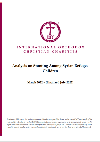 Analysis on Stunting Among Syrian Refugee Children, March 2022 – (Finalized July 2022)