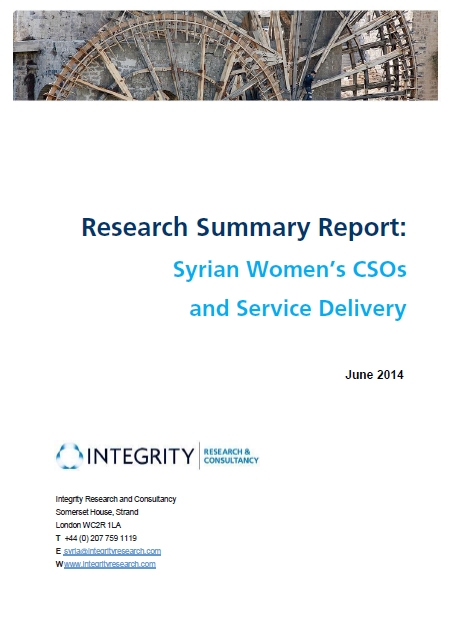 Research Summary Report: Syrian Women's Csos And Service Delivery