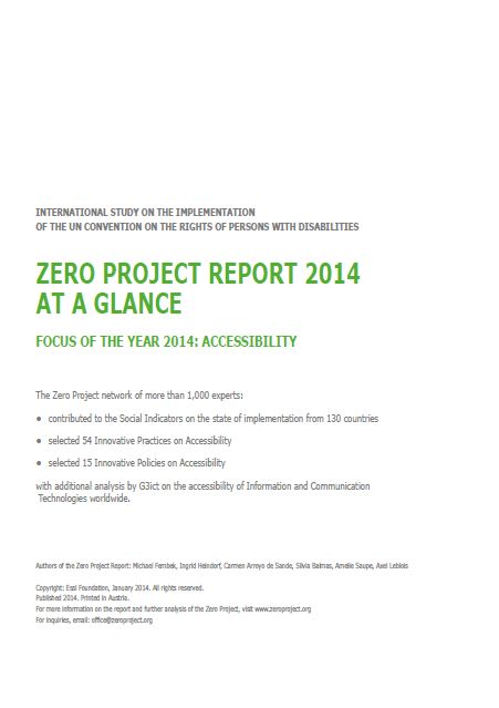 Zero Project Report 2014 At A Glance - Accessibility